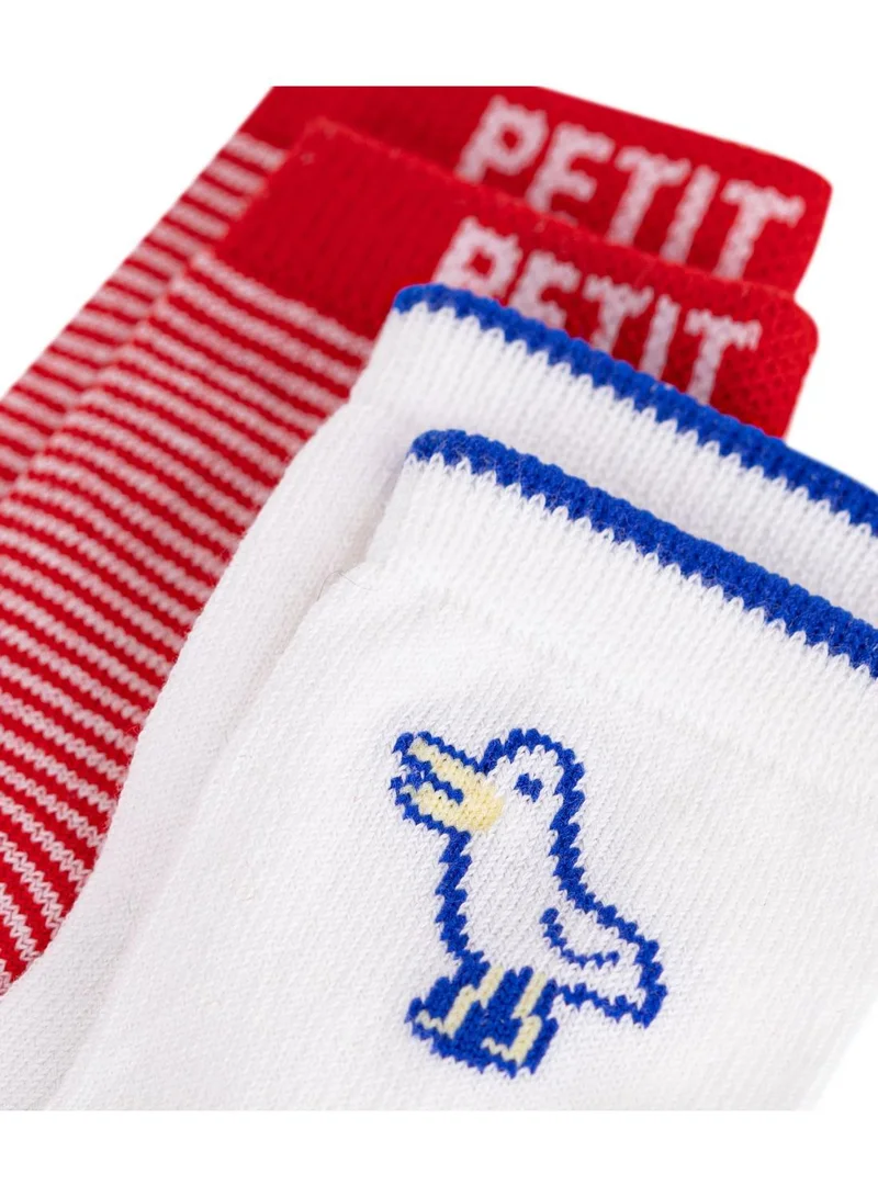 بيتي باتو Babies' seagull and stripy cotton socks - 2-Pack